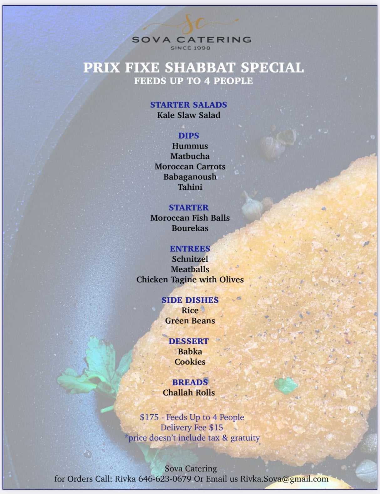 Shabbat Dinner for 4